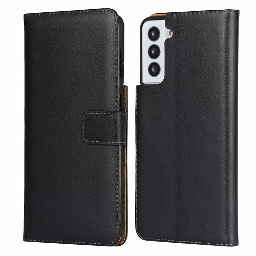 Plain Texture Cowhide Leather Horizontal Flip Case with Magnetic Clasp & Holder & Card Slots & Wallet For Samsung Galaxy S21 Plus 5G(Black)
