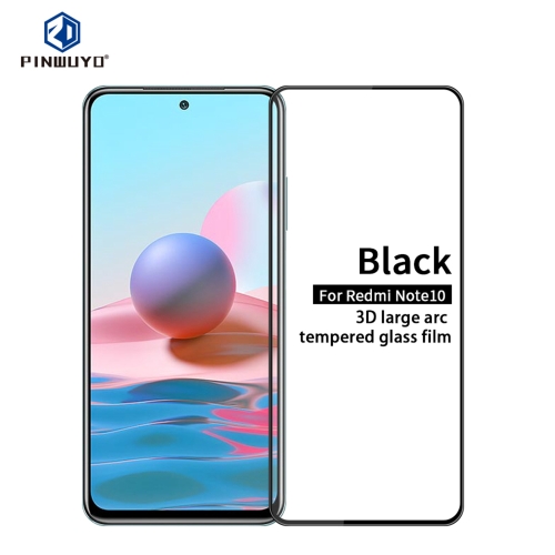 For Xiaomi Redmi Note10 PINWUYO 9H 3D Curved Full Screen Explosion-proof Tempered Glass Film(Black)
