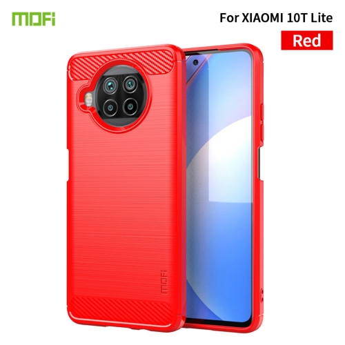 For Xiaomi Mi 10T Lite /Mi 10i 5G / Note 9 Pro 5G MOFI Gentleness Series Brushed Texture Carbon Fiber Soft TPU Case(Red)