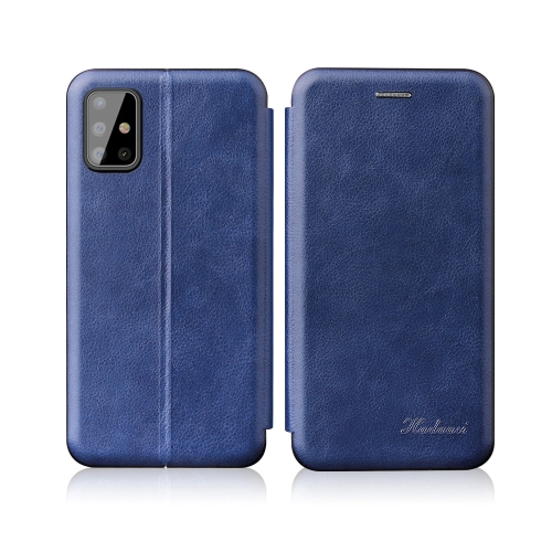 For Samsung Galaxy A32 4G(EU Version) ntegrated Electricity Pressing Retro Texture Magnetic TPU+PU Leather Case with Card Slot & Holder(Blue)