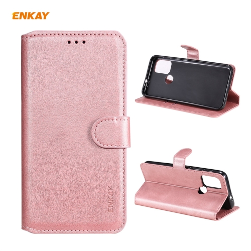 For Motorola Moto G30 / G10 ENKAY Hat-Prince Horizontal Flip PU Leather Case with Holder & Card Slots & Wallet(Pink)