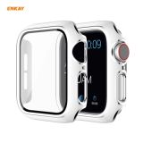 ENKAY Hat-Prince Full Coverage Electroplated PC Case + Tempered Glass Protector for Apple Watch Series 6 / 5 / 4 / SE 40mm(White+Silver)