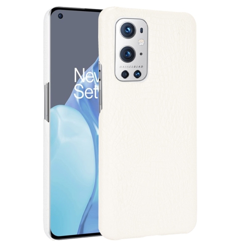 For OnePlus 9 Pro Shockproof Crocodile Texture PC + PU Case(White)