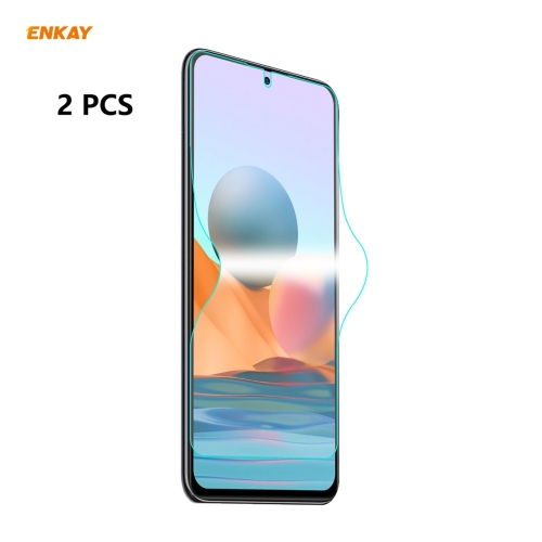 For Redmi Note 10 Pro / Note 10 Pro Max 2 PCS ENKAY Hat-Prince Full Glue Full Coverage Screen Protector Explosion-proof Hydrogel Film