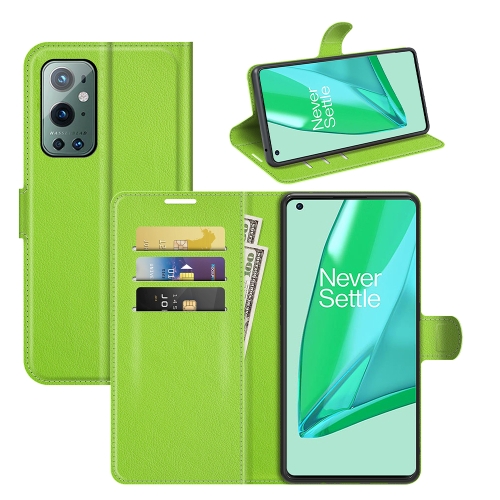 For OnePlus 9 Pro Litchi Texture Horizontal Flip Protective Case with Holder & Card Slots & Wallet(Green)