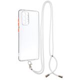 For Samsung Galaxy A72 5G / 4G Transparent PC+TPU Phone Case with Contrast Color Button & Neck Lanyard(Transparent)