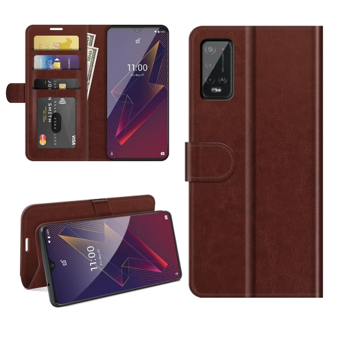 For Wiko Power U20 R64 Texture Single Horizontal Flip Protective Case with Holder & Card Slots & Wallet& Photo Frame(Brown)