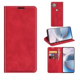 For Motorola Moto One 5G Ace Retro-skin Business Magnetic Suction Leather Case with Holder & Card Slots & Wallet(Red)