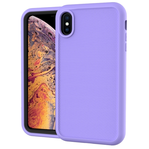 Solid Color PC + Silicone Shockproof Skid-proof Dust-proof Case For iPhone XR(Purple)