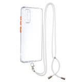 For Samsung Galaxy S20 Transparent PC+TPU Phone Case with Contrast Color Button & Neck Lanyard(Transparent)