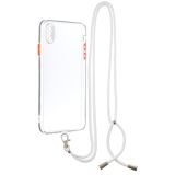 Transparent PC+TPU Phone Case with Contrast Color Button & Neck Lanyard For iPhone XS Max(Transparent)