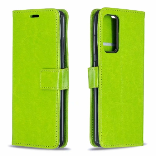 For Samsung Galaxy S21 Crazy Horse Texture Horizontal Flip Leather Case with Holder & Card Slots & Wallet & Photo Frame(Green)