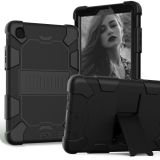 For Samsung Galaxy Tab A7 Lite T220 / T225 Two-Color Robot Shockproof Silicone + PC Protective Case with Holder(Black)