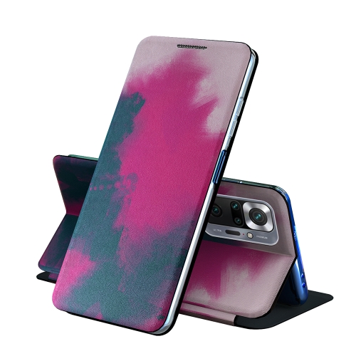 For Samsung Galaxy S20 Plus Voltage Watercolor Pattern Skin Feel Magnetic Horizontal Flip PU Leather Case with Holder(Berry)