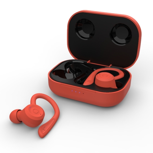 T20 TWS Bluetooth Hooks Wireless Sports Headphones with Charging Box IPX6 Waterproof Noise-cancelling Earphones(Orange)