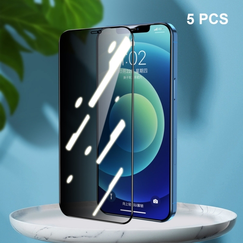 5 PCS ENKAY Hat-Prince Full Coverage 28 Degree Privacy Screen Protector Anti-spy Tempered Glass Film For iPhone 12 Pro Max