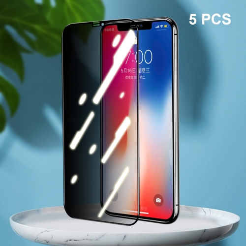5 PCS ENKAY Hat-Prince Full Coverage 28 Degree Privacy Screen Protector Anti-spy Tempered Glass Film For iPhone 11 Pro / XS / X