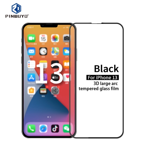 PINWUYO 9H 3D Curved Full Screen Explosion-proof Tempered Glass Film For iPhone 13 / 13 Pro(Black)