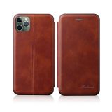 For iPhone 13 Integrated Voltage Retro Texture Magnetic TPU+PU Leather Case with Card Slot & Holder(Brown)