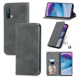 For OnePlus Nord CE 5G Retro Skin Feel Business Magnetic Horizontal Flip Leather Case with Holder & Card Slots & Wallet & Photo Frame(Gray)