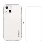 Hat-Prince ENKAY Clear TPU Shockproof Soft Case Drop Protection Cover + Clear HD Tempered Glass Protector Film For iPhone 13