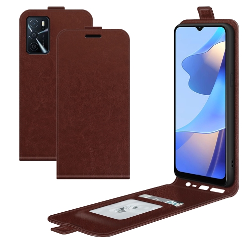 For OPPO A16 R64 Texture Single Vertical Flip Leather Protective Case with Card Slots & Photo Frame(Brown)