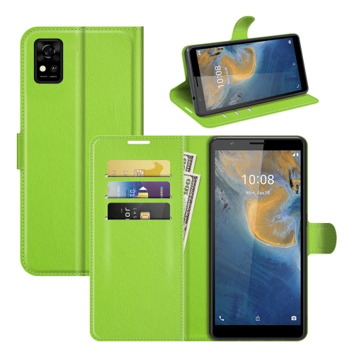 For ZTE Blade A31 Litchi Texture Horizontal Flip Protective Case with Holder & Card Slots & Wallet(Green)