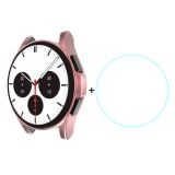 For Samsung Galaxy Watch4 Classic 42mm ENKAY Hat-Prince Full Coverage Electroplate Soft Case TPU HD Clear Cover + Tempered Glass Protector(Pink)