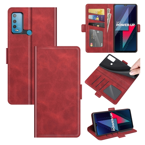 For wiko Power U30 Dual-side Magnetic Buckle Horizontal Flip Leather Case with Holder & Card Slots & Wallet(Red)