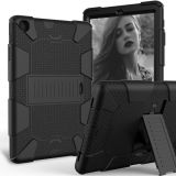 Shockproof Two-Color Silicone Protection Case with Holder for Galaxy Tab A 10.1 (2019) / T510(Black)