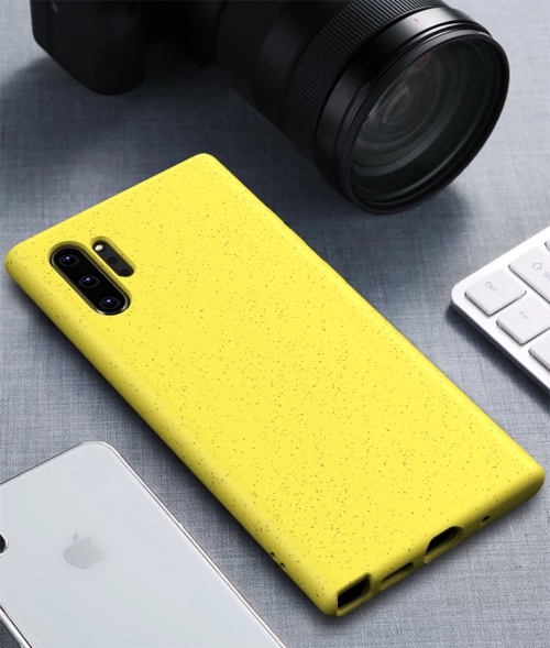 Starry Series Shockproof Straw Material + TPU Protective Case for Galaxy Note 10+(Yellow)