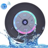 BTS-08 Wireless Bluetooth Speaker Waterproof Led FM Radio Subwoofer Bluetooth Column TF Card Suction Cup Mini Shower Speaker(Black)