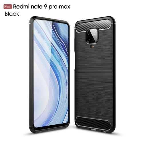 For Xiaomi Redmi Note 9 Pro Max / Note 9 Pro / Note 9S Brushed Texture Carbon Fiber TPU Case(Black)
