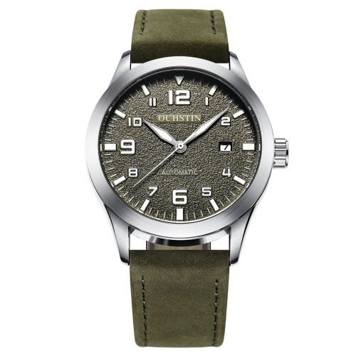 Ochstin 62028 Fashion Fully Automatic Mechanical Watch Waterproof Men  Leisure Mechanical Watch Calendar Leather Watch(Green)