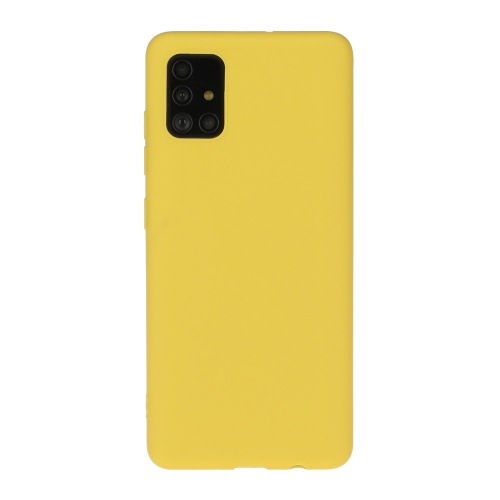 For Galaxy A71 Solid Color Frosted TPU  Phone Case(Yellow)