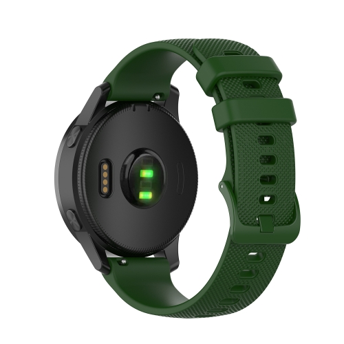 20mm Silicone Strap For Huami Amazfit GTS / Samsung Galaxy Watch Active 2 / Gear Sport(Dark green)