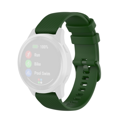 For Garmin Vivoactive 4 22mm Silicone Strap(Dark Green)