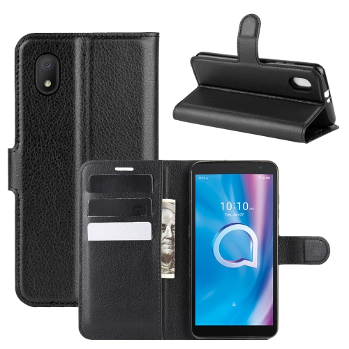 For alcatel 1B (2020) Litchi Texture Horizontal Flip Protective Case with Holder & Card Slots & Wallet(Black)