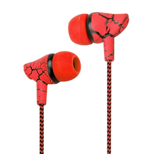 3.5mm Jack Crack Earphone Wired Headset Super Bass Sound Headphone Earbud with Mic for Mobile Phone Samsung Xiaomi MP3 4(Red)