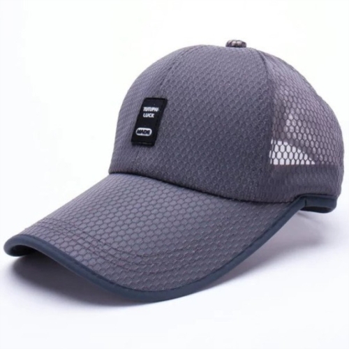 Outdoor Quick-drying Mesh Breathable Baseball Cap for Men(Gray)