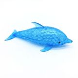 Squishy Mesh Ball Cute Dolphin Anti Stress Reliever Grape Ball Squeeze Vent Toy(Blue)