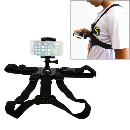 Chest Fixed Strap Mobile Phone Holder for 4-6.5 inch Mobile Phone