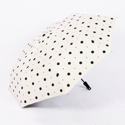 Titanium Silver Sunny Rain Umbrella Folding Dual Purpose Small Fresh Sunscreen UV Protection Umbrella(White)
