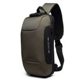 OZUKO 9223 Anti-theft Men Chest Bag Waterproof Crossbody Bag with External USB Charging Port