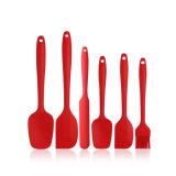 6 in 1 Food Grade Silicone Spatula Cake Spatula Oil Brush Mixing Knife Baking Cooking Utensils Set(Red)