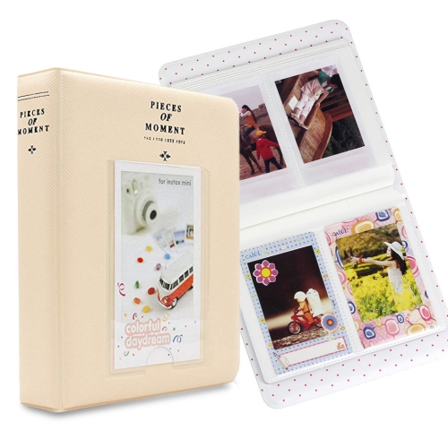 64 Pockets Name Card Pieces for Fujifilm Instax Mini 8 /7s /70 /25 /50s /90(Beige)