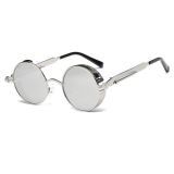 Metal Round Frame Steampunk Retro Sunglasses for Men Women(10)