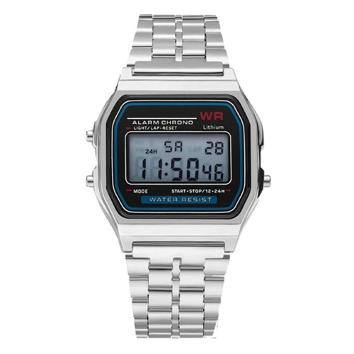 Unisex Sports Watches LED Digital Waterproof Quartz WristWatch(Silver)
