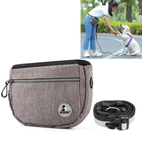 MOVEPEAK Pet Snack Bag Leash Pet Training Waist Bag Outing Dog Snack Bag(Gray)