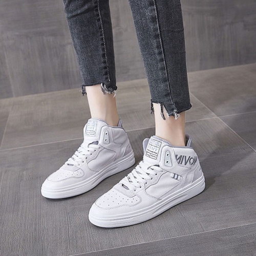 Little White Shoes Female Spring And Autumn Breathable Flat Sports Casual High-Top Shoes